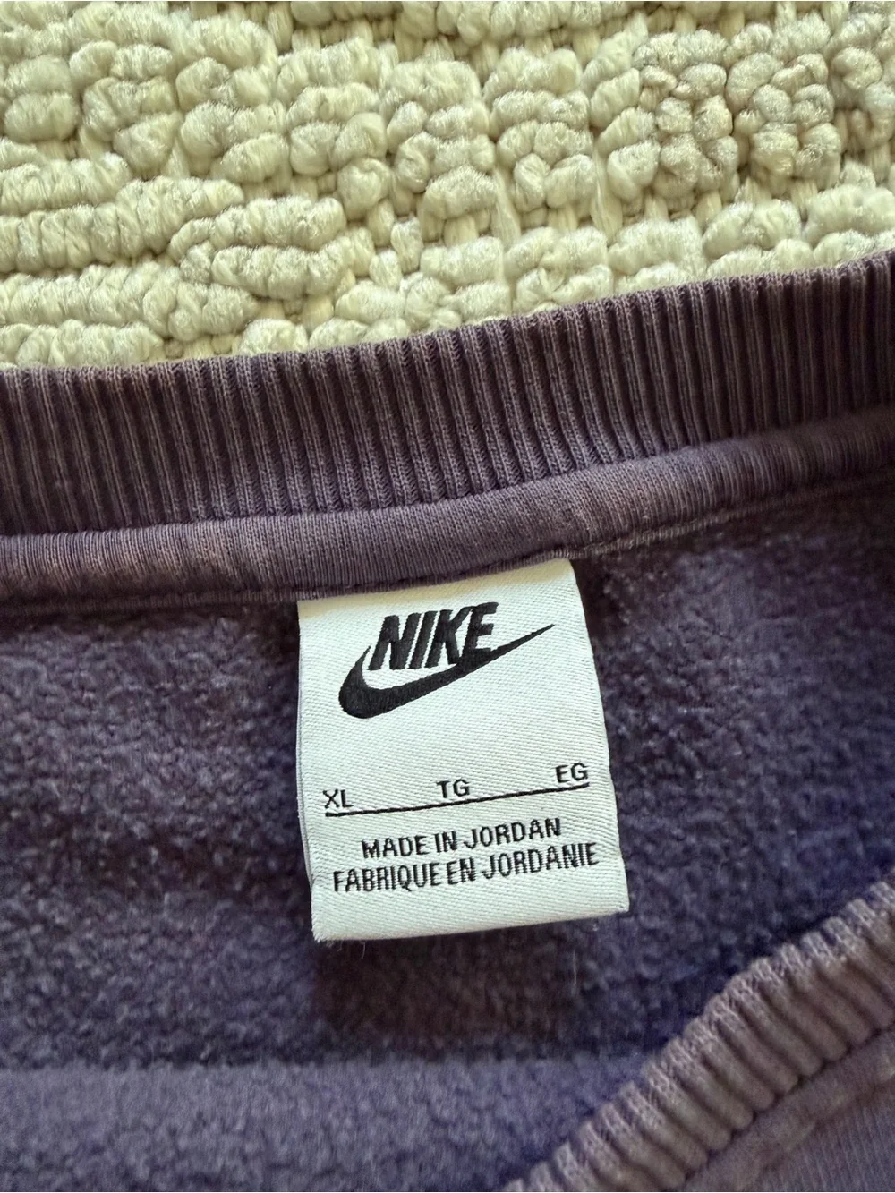 Nike Kids Purple Crewneck Sweatshirt with White Logo